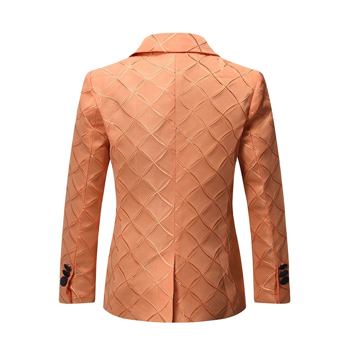 Boys Formal Blazer Slim Fit Outfit Chic Pattern for Tuxedo Suit Orange