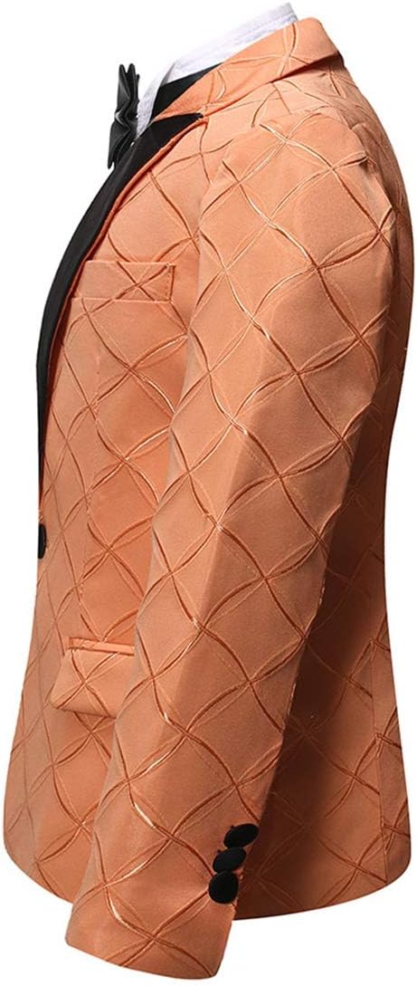 Boys Formal Blazer Slim Fit Outfit Chic Pattern for Tuxedo Suit Orange
