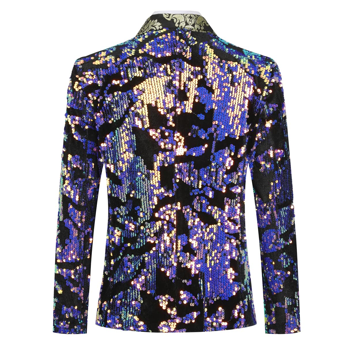 Boys Slim Fit Blazer Shiny Fashion Tuxedo Suit Jacket Sequin Notched Lapel 10 Years