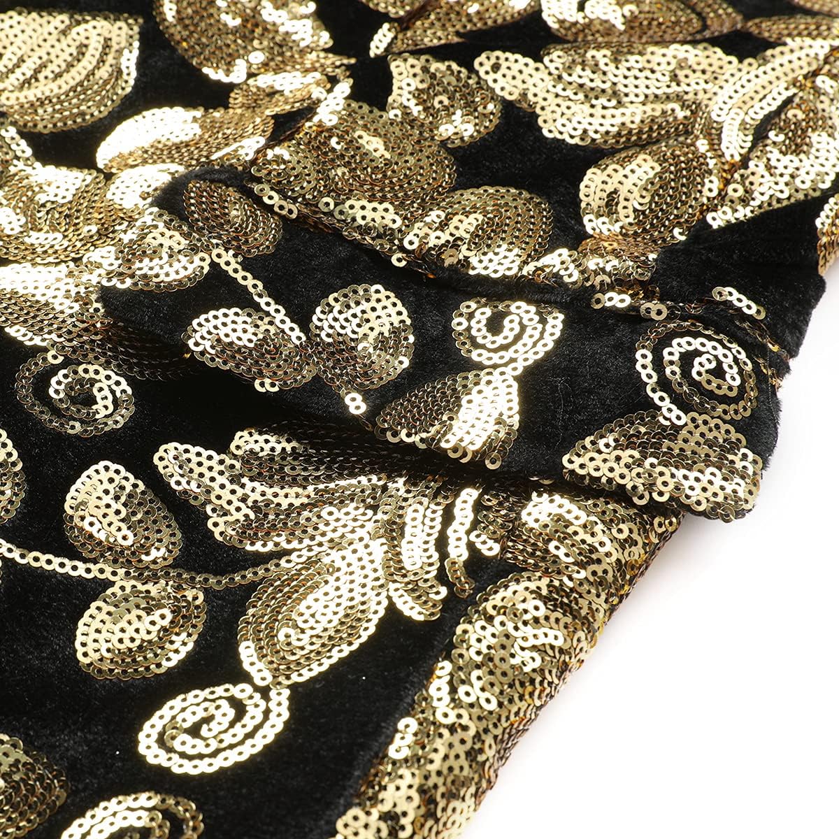 Boys Slim Fit Blazer Shiny Fashion Tuxedo Suit Jacket Golden Sequin Shawl Collar