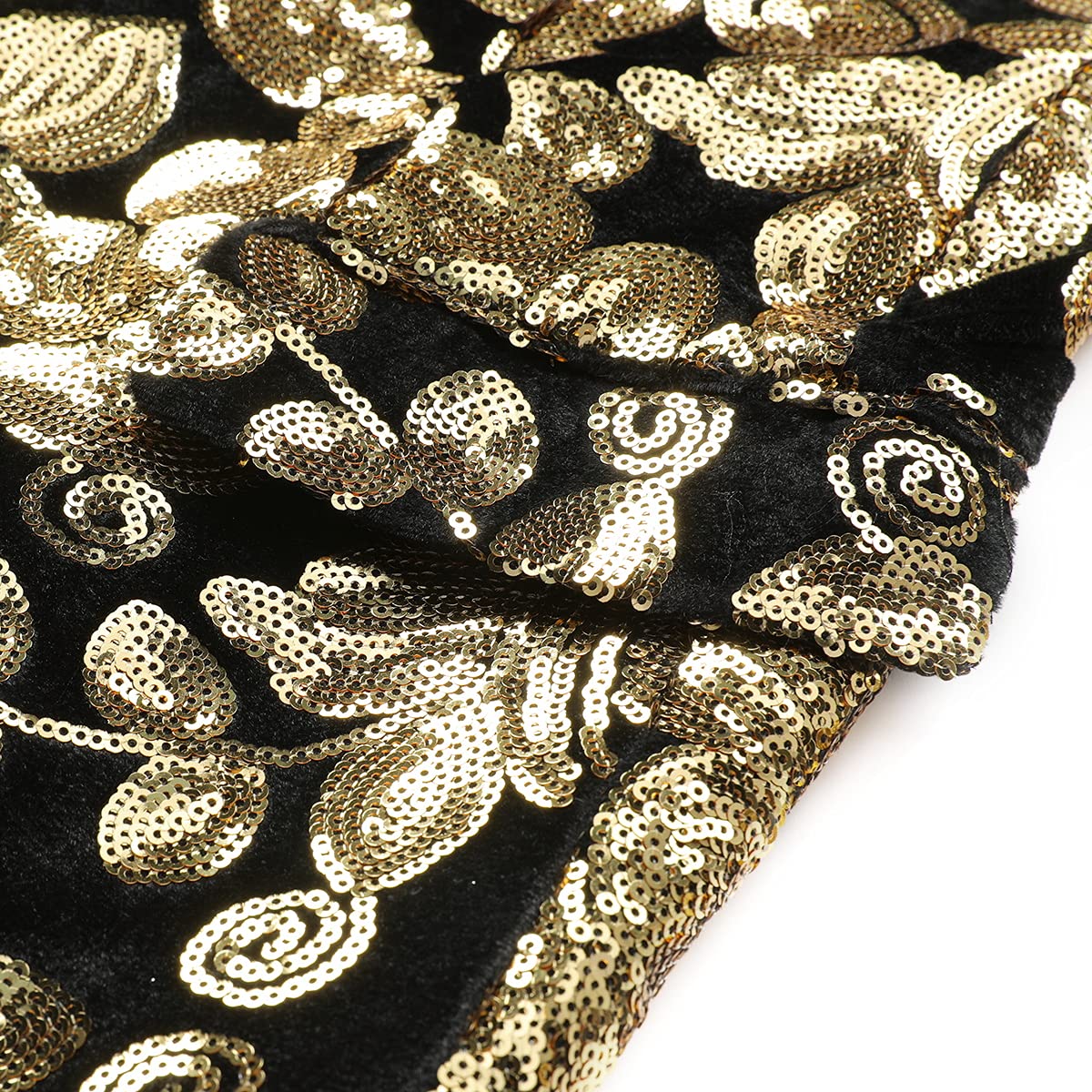 Boys Slim Fit Blazer Shiny Fashion Tuxedo Suit Jacket Golden Sequin Shawl Collar